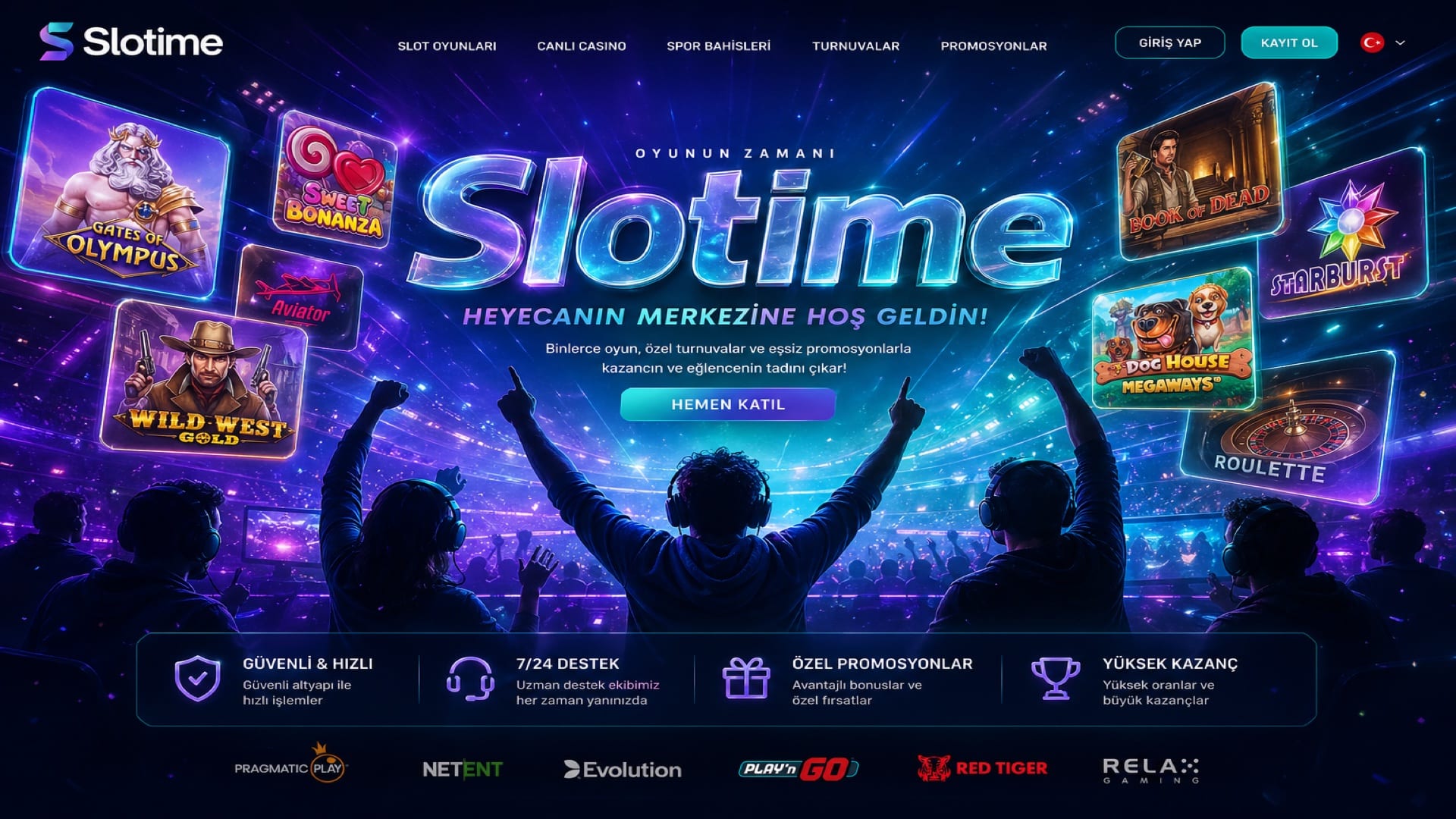 Slotime online oyun platformu hero görseli